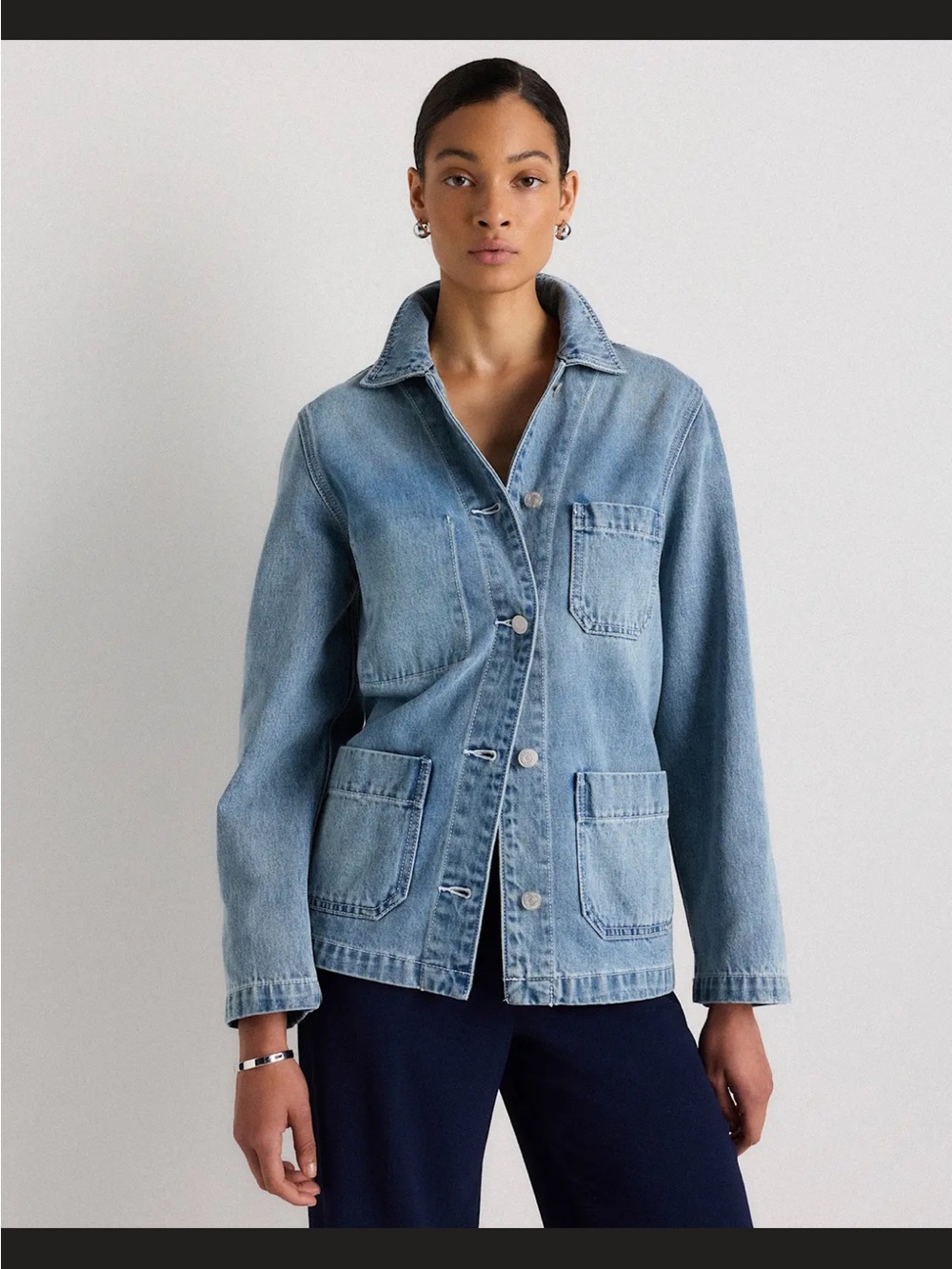 NWOT Quince denim chore jacket Small